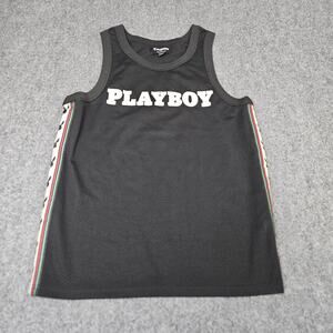 Playboy x Pacsun Basketball Jersey Small Black Tank Top Active Sleeveless Bunny‎